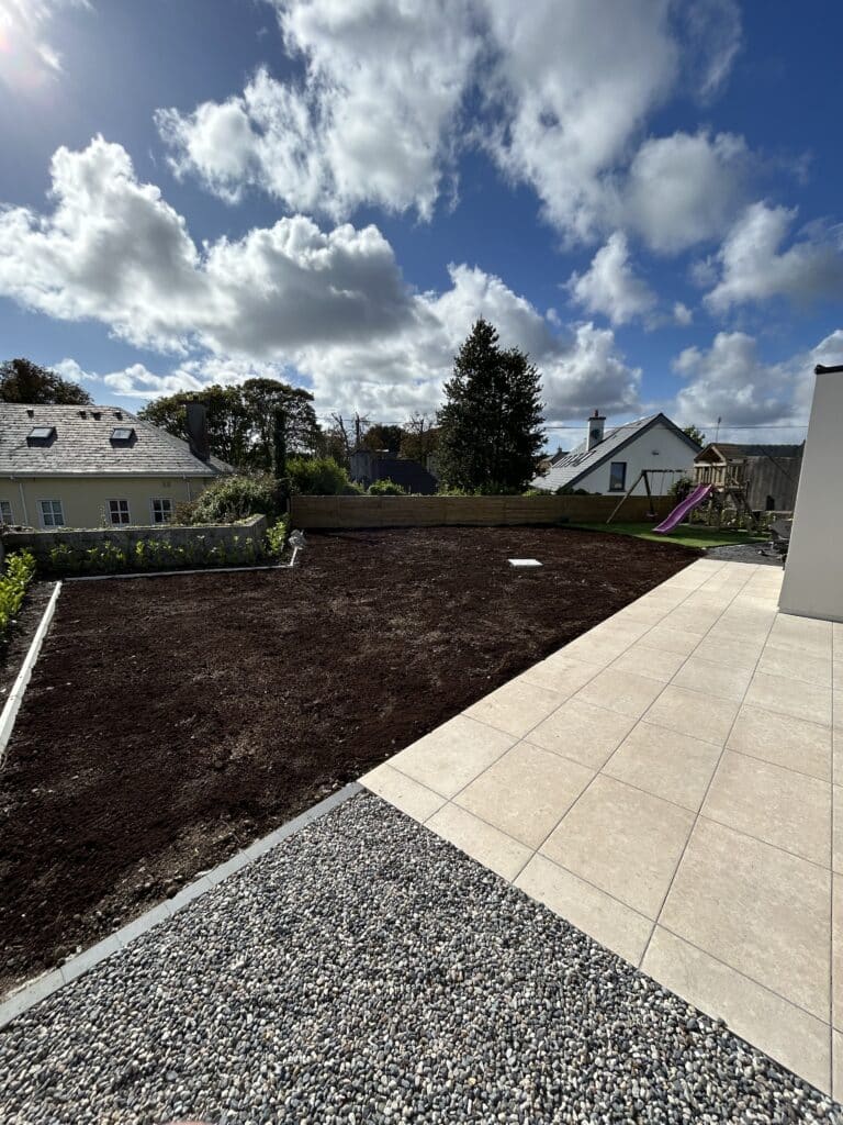 porcelain paving in Galway with a full garden rebuild and design
