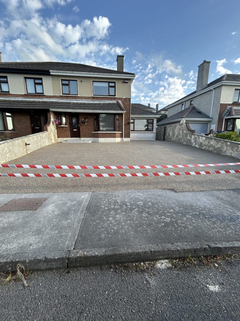 resin bound driveway with a sunset colour